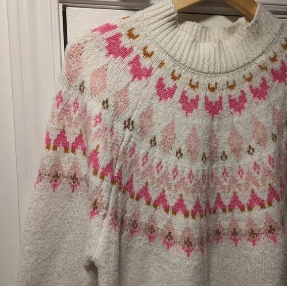 Rachel Zoe top blouse sweater pullover knit size L color beige pink - Picture 3 of 9